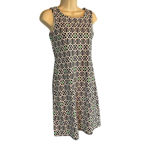 Jude Connally Beth Jersey Shift Dress Sleeveless Geo Lattice Print XS - Picture 3 of 7